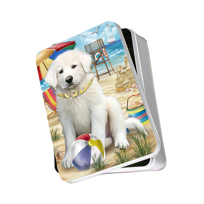 Pet Friendly Beach Great Pyrenees Dog Photo Storage Tin PITN50042