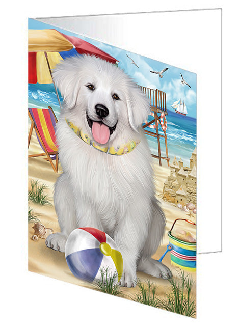 Pet Friendly Beach Great Pyrenees Dog Handmade Artwork Assorted Pets Greeting Cards and Note Cards with Envelopes for All Occasions and Holiday Seasons GCD54158