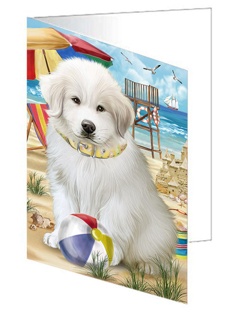 Pet Friendly Beach Great Pyrenees Dog Handmade Artwork Assorted Pets Greeting Cards and Note Cards with Envelopes for All Occasions and Holiday Seasons GCD54161