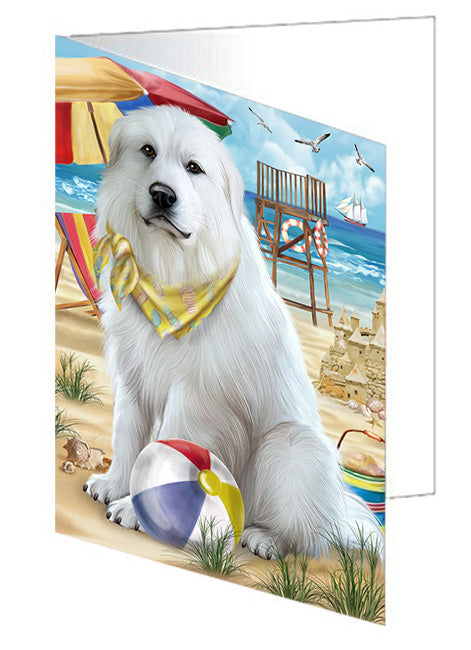 Pet Friendly Beach Great Pyrenees Dog Handmade Artwork Assorted Pets Greeting Cards and Note Cards with Envelopes for All Occasions and Holiday Seasons GCD54164