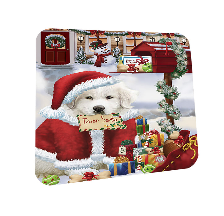 Great Pyrenees Dog Dear Santa Letter Christmas Holiday Mailbox Coasters Set of 4 CST53498