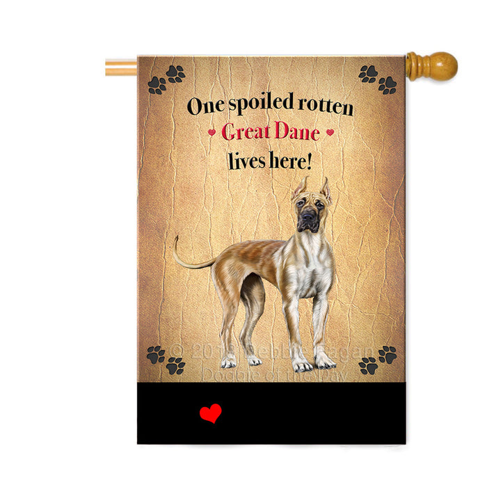 Personalized Spoiled Rotten Great Dane Dog Custom House Flag FLG-DOTD-A63252