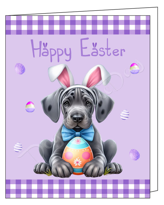 Great Dane Dog Easter Day Greeting Cards and Note Cards with Envelope - Easter Invitation Card with Multi Design Pack