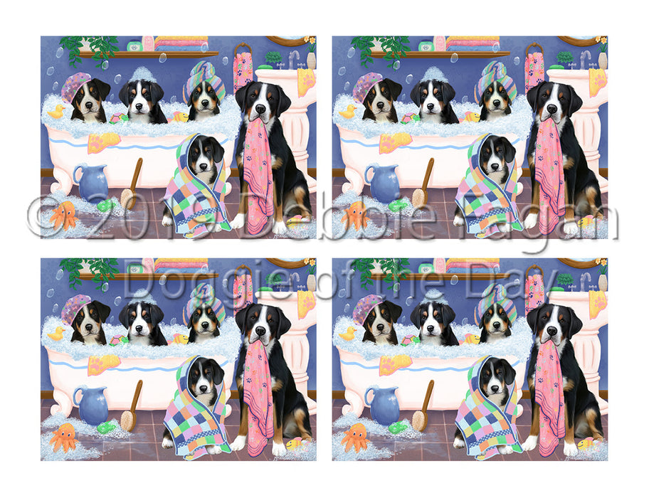 Rub A Dub Dogs In A Tub Greater Swiss Mountain Dogs Placemat