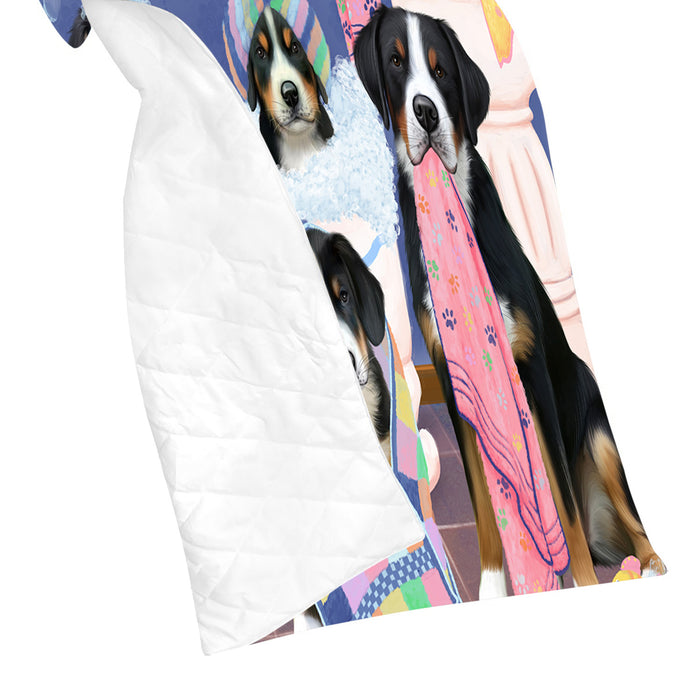 Rub A Dub Dogs In A Tub Greater Swiss Mountain Dogs Quilt