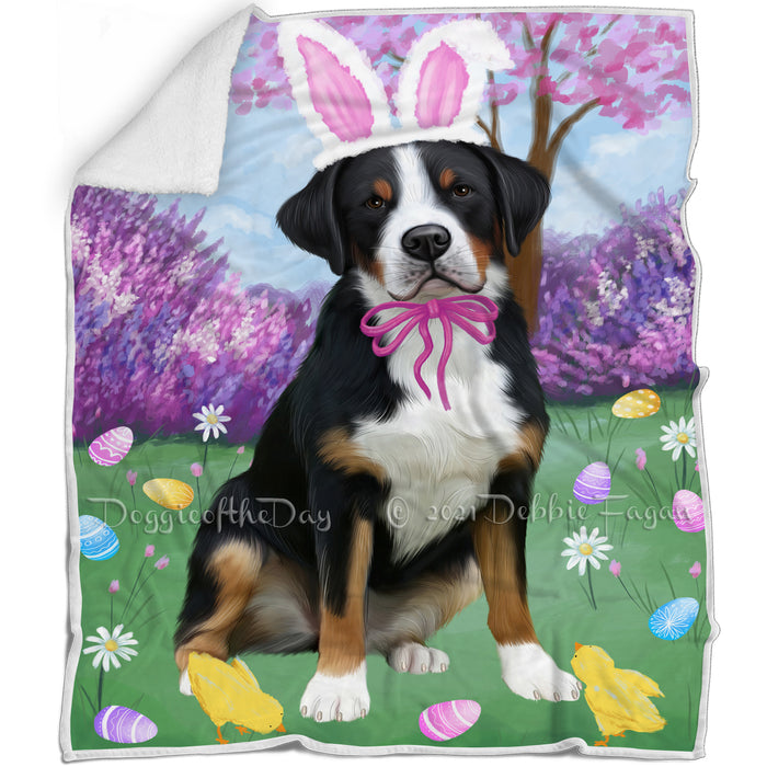 Easter Holiday Greater Swiss Mountain Dog Blanket BLNKT131844