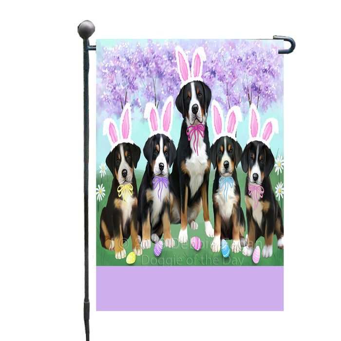 Personalized Easter Holiday Greater Swiss Mountain Dogs Custom Garden Flags GFLG-DOTD-A58885