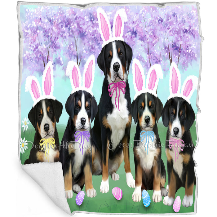 Easter Holiday Greater Swiss Mountain Dogs Blanket BLNKT131853