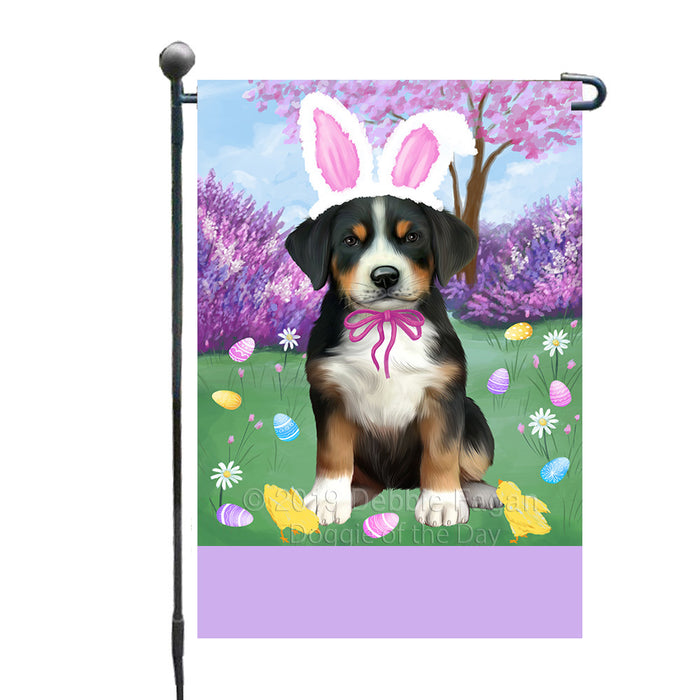 Personalized Easter Holiday Greater Swiss Mountain Dog Custom Garden Flags GFLG-DOTD-A58886