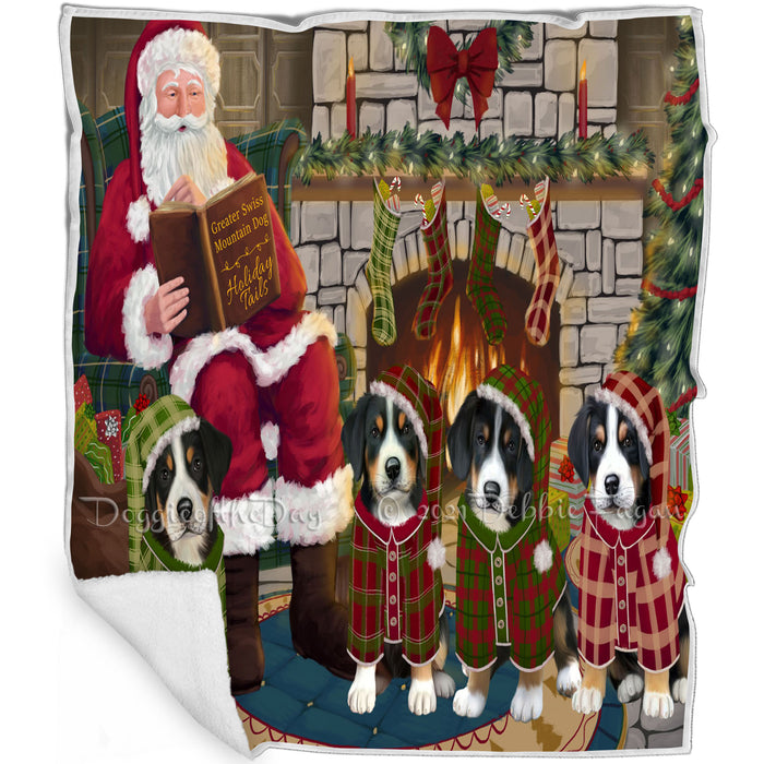 Christmas Cozy Holiday Tails Greater Swiss Mountain Dogs Blanket BLNKT115581