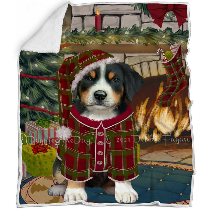 The Stocking was Hung Greater Swiss Mountain Dog Blanket BLNKT117372
