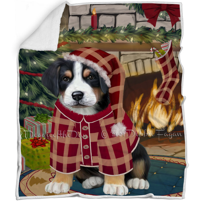 The Stocking was Hung Greater Swiss Mountain Dog Blanket BLNKT117390