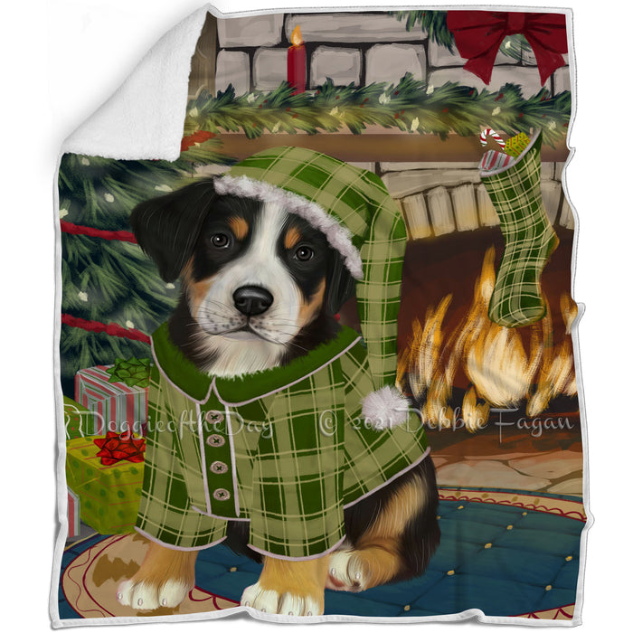 The Stocking was Hung Greater Swiss Mountain Dog Blanket BLNKT117399