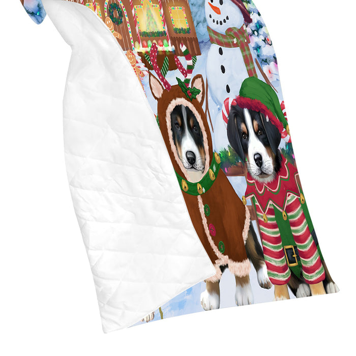 Holiday Gingerbread Cookie Greater Swiss Mountain Dogs Quilt
