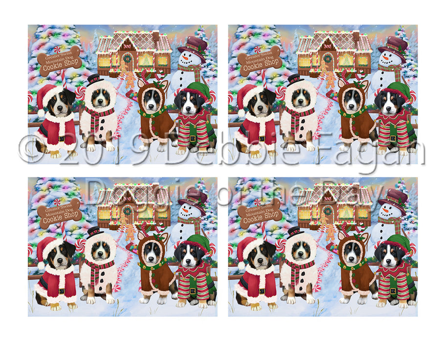 Holiday Gingerbread Cookie Greater Swiss Mountain Dogs Placemat
