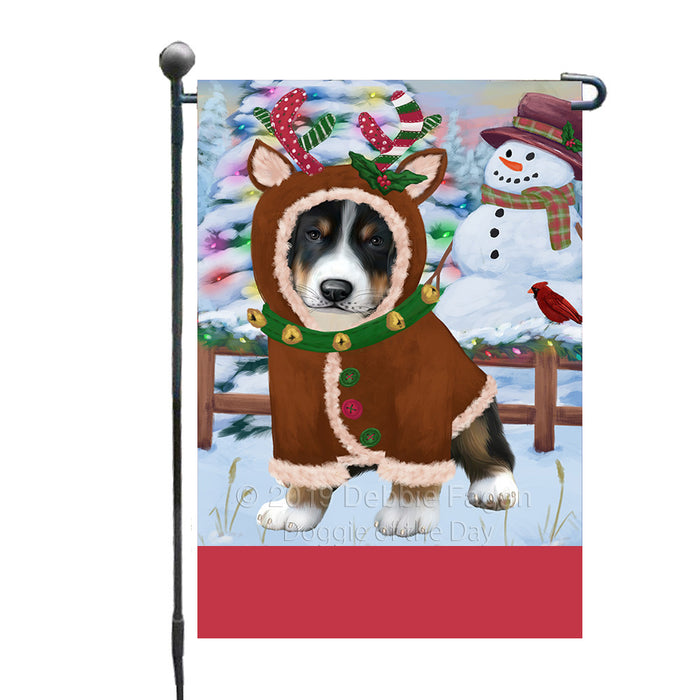 Personalized Gingerbread Candyfest Greater Swiss Mountain Dog Custom Garden Flag GFLG64063
