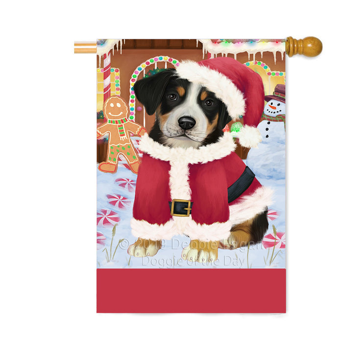 Personalized Gingerbread Candyfest Greater Swiss Mountain Dog Custom House Flag FLG63847