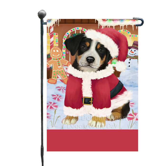 Personalized Gingerbread Candyfest Greater Swiss Mountain Dog Custom Garden Flag GFLG64064