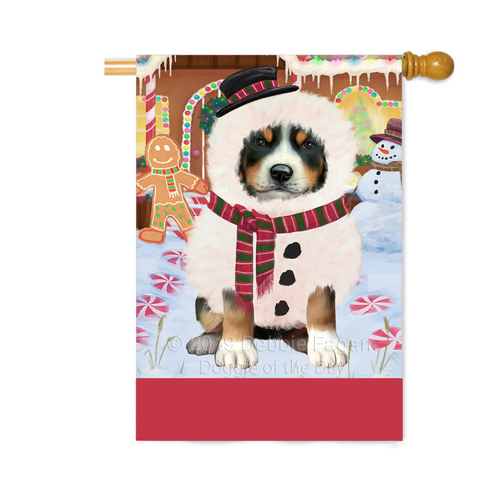 Personalized Gingerbread Candyfest Greater Swiss Mountain Dog Custom House Flag FLG63848