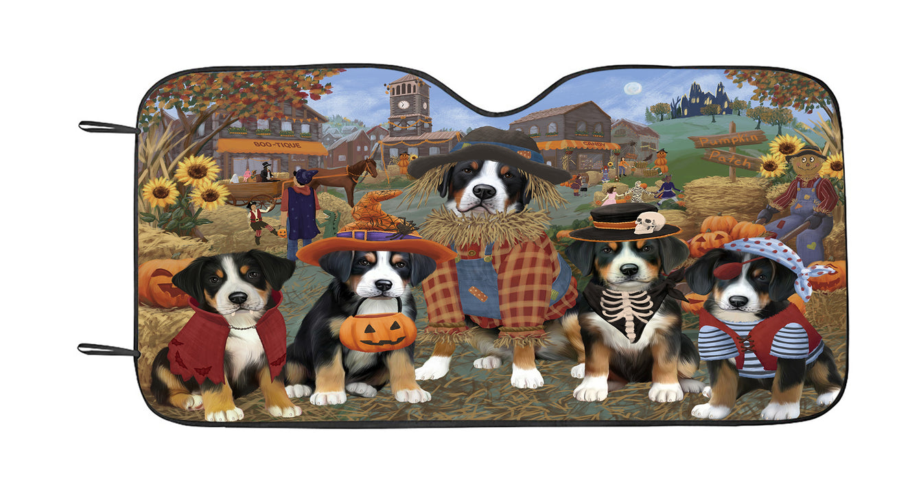 Halloween 'Round Town Greater Swiss Mountain Dogs Car Sun Shade