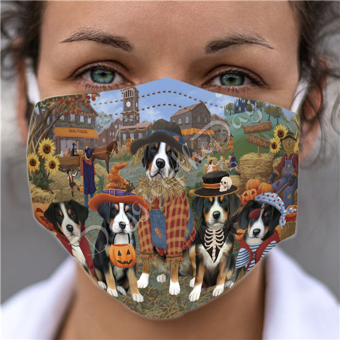 Halloween 'Round Town Greater Swiss Mountain Dogs Face Mask FM49961