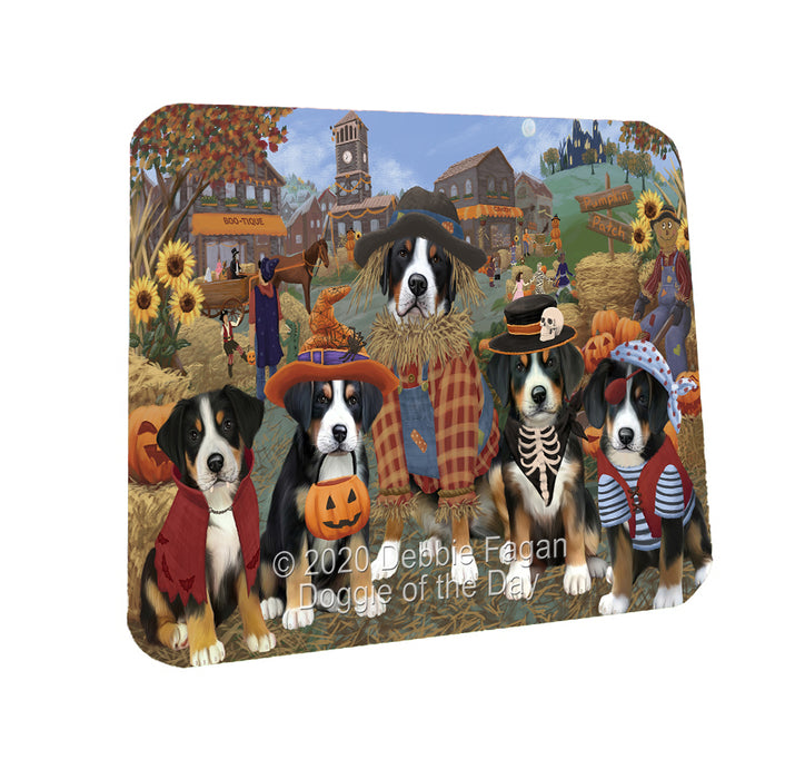 Halloween 'Round Town Greater Swiss Mountain Dogs Coasters Set of 4 CSTA57942