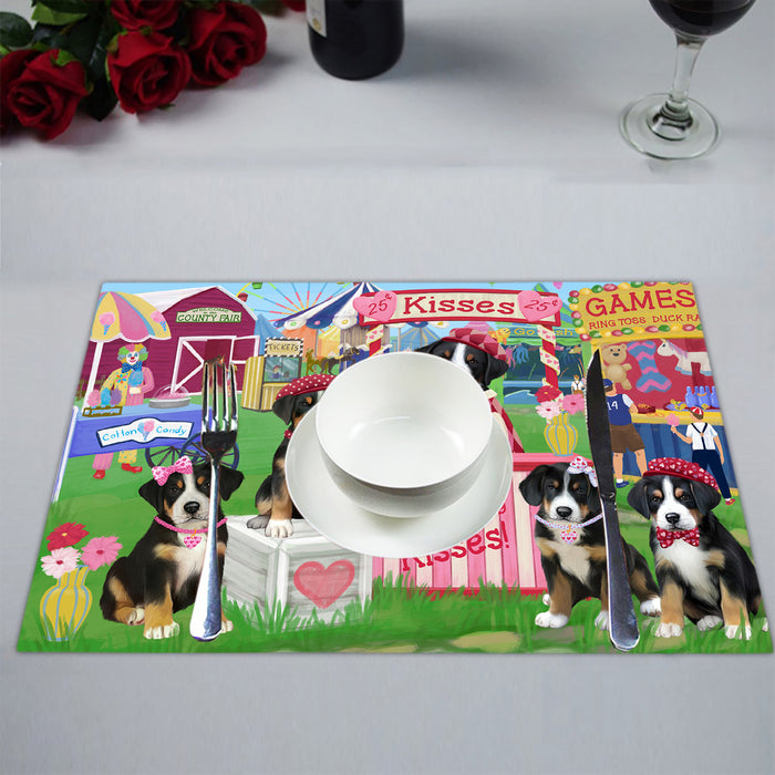 Carnival Kissing Booth Greater Swiss Mountain Dogs Placemat