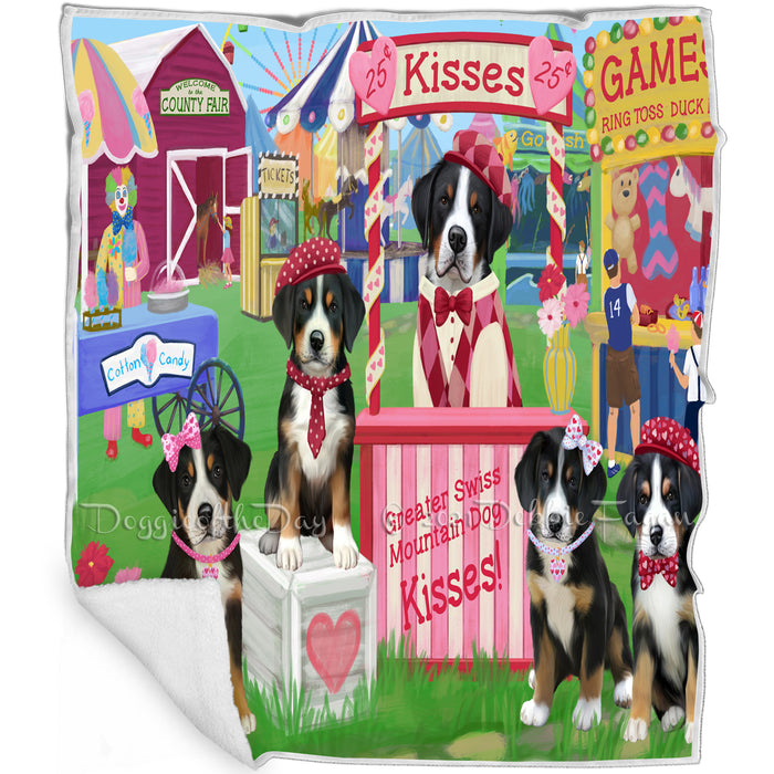 Carnival Kissing Booth Greater Swiss Mountain Dogs Blanket BLNKT121962