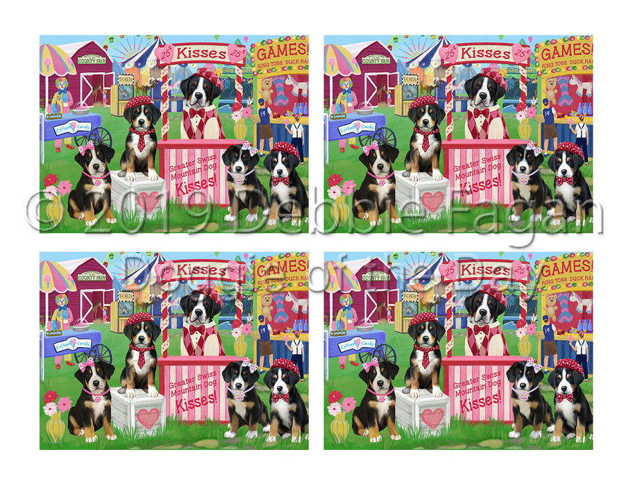 Carnival Kissing Booth Greater Swiss Mountain Dogs Placemat