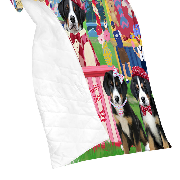 Carnival Kissing Booth Greater Swiss Mountain Dogs Quilt