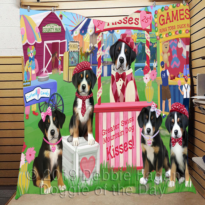 Carnival Kissing Booth Greater Swiss Mountain Dogs Quilt
