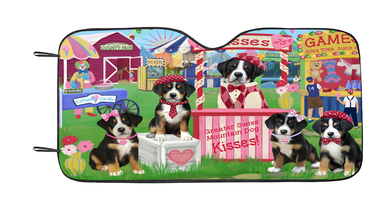 Carnival Kissing Booth Greater Swiss Mountain Dogs Car Sun Shade