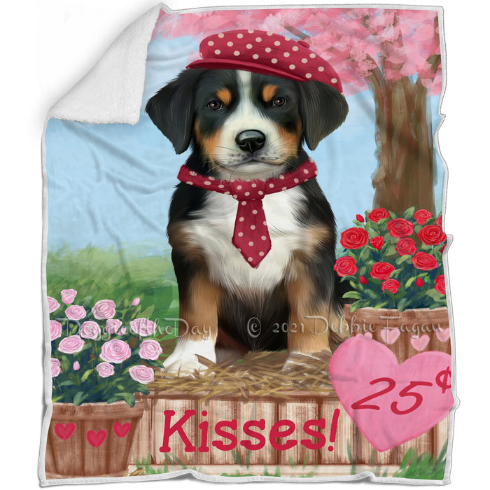 Rosie 25 Cent Kisses Greater Swiss Mountain Dog Blanket BLNKT122376