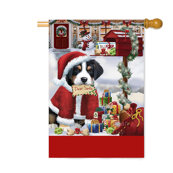 Personalized Happy Holidays Mailbox Greater Swiss Mountain Dog Christmas Custom House Flag FLG-DOTD-A59996