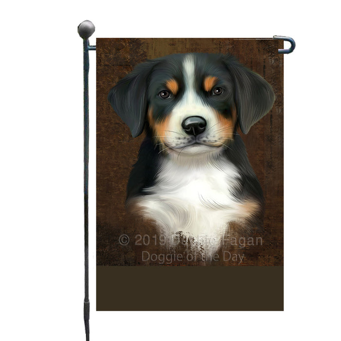 Personalized Rustic Greater Swiss Mountain Dog Custom Garden Flag GFLG63537