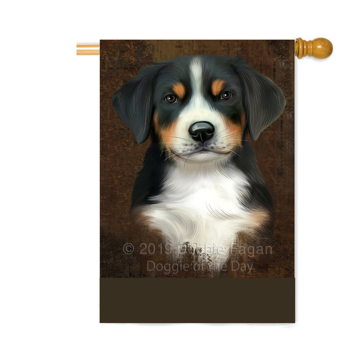 Personalized Rustic Greater Swiss Mountain Dog Custom House Flag FLG64614