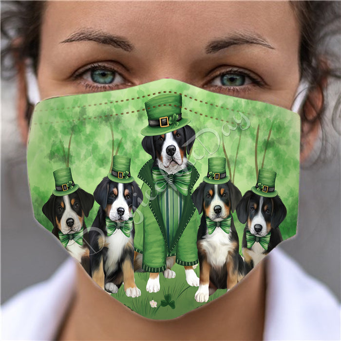 St. Patricks Day Irish Greater Swiss Mountain Dogs Face Mask FM50158