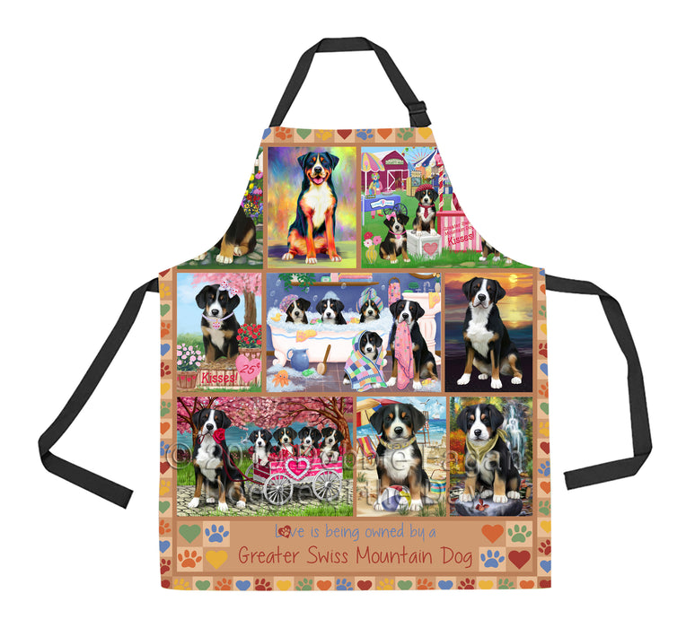 Love is Being Owned Greater Swiss Mountain Dog Beige Apron