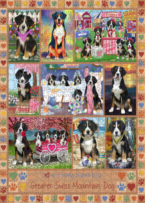 Love is Being Owned Greater Swiss Mountain Dog Beige Puzzle with Photo Tin PUZL98460