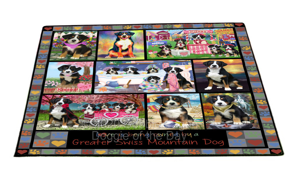 Love is Being Owned Greater Swiss Mountain Dog Grey Floormat FLMS55336