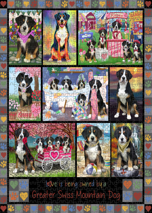 Love is Being Owned Greater Swiss Mountain Dog Grey Puzzle with Photo Tin PUZL98464