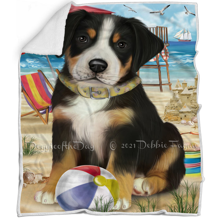 Pet Friendly Beach Greater Swiss Mountain Dog Blanket BLNKT80877