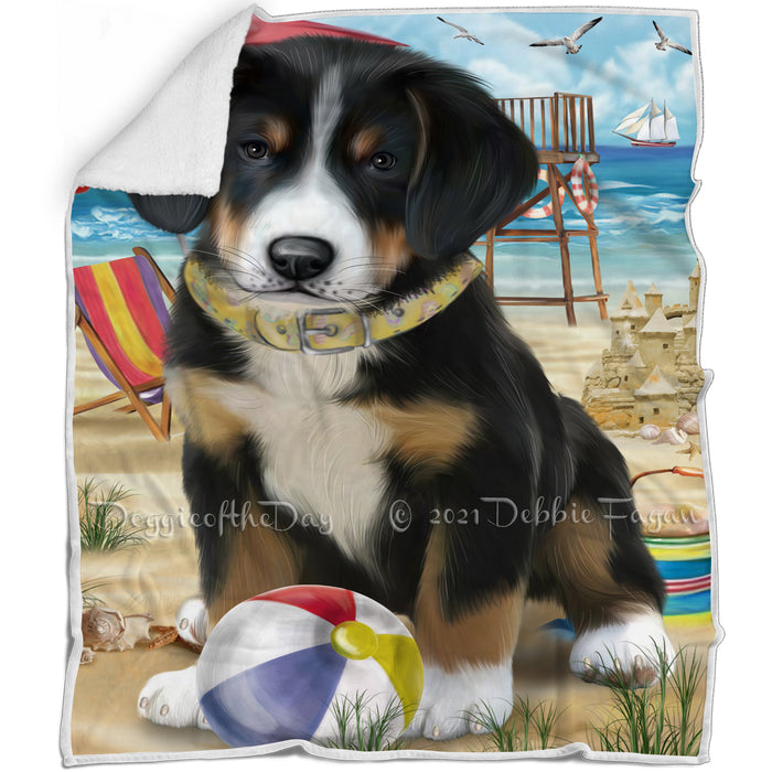 Pet Friendly Beach Greater Swiss Mountain Dog Blanket BLNKT80895
