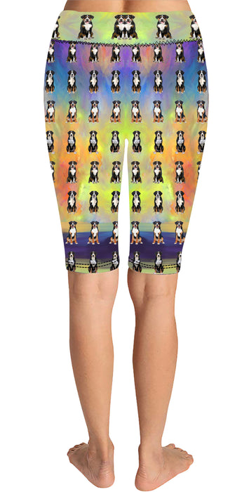 Paradise Wave Greater Swiss Mountain Dogs Knee Length Leggings