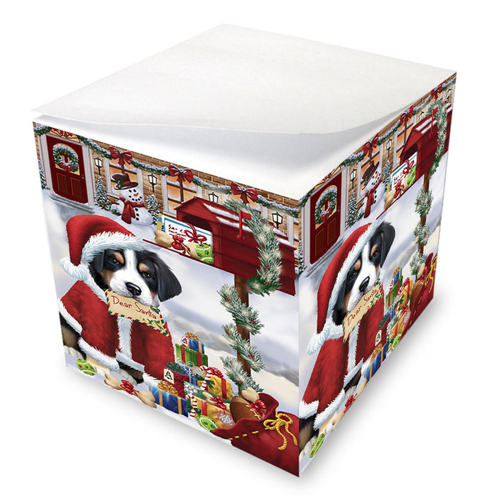 Greater Swiss Mountain Dog Dear Santa Letter Christmas Holiday Mailbox Note Cube NOC55187