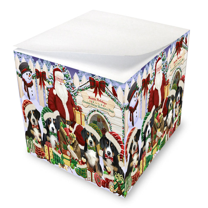 Christmas Dog House Greater Swiss Mountain Dogs Note Cube NOC52604