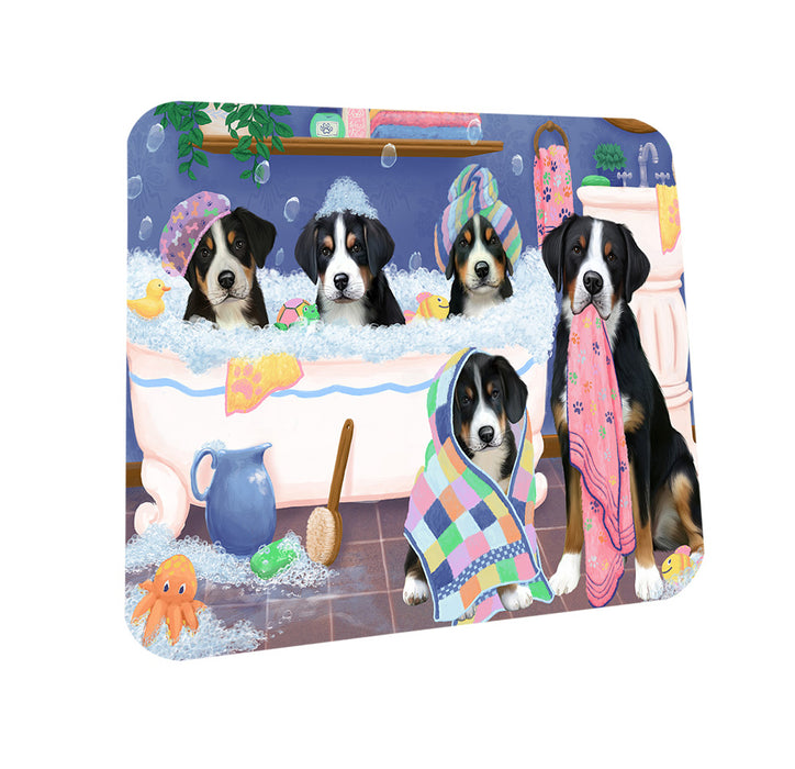 Rub A Dub Dogs In A Tub Greater Swiss Mountain Dogs Coasters Set of 4 CST56752