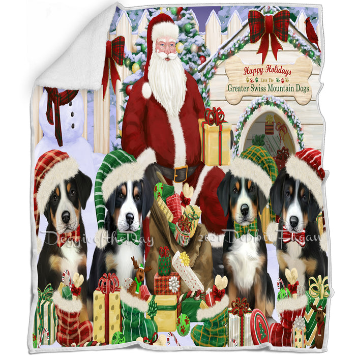 Christmas Dog House Greater Swiss Mountain Dogs Blanket BLNKT89724