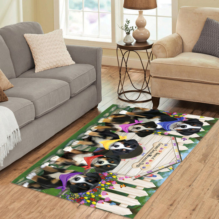Spring Dog House Greater Swiss Mountain Dogs Area Rug