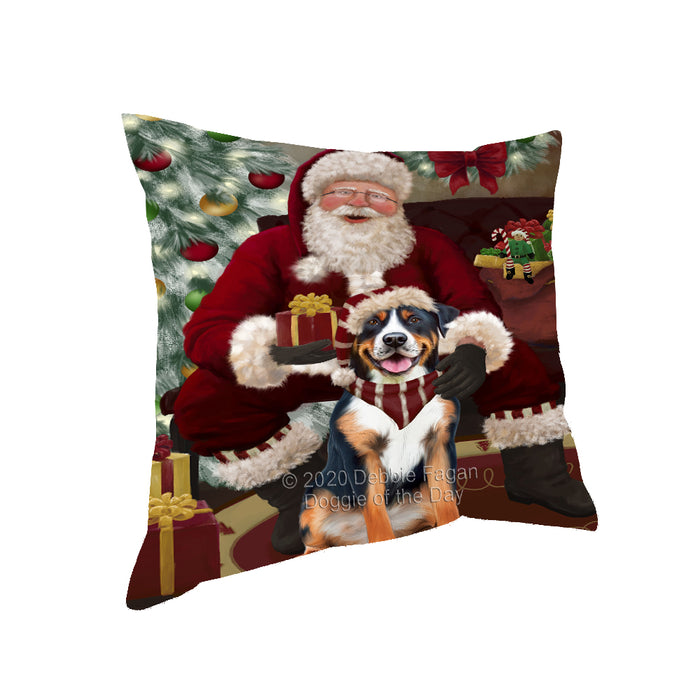 Santa's Christmas Surprise Greater Swiss Mountain Dog Pillow PIL87204